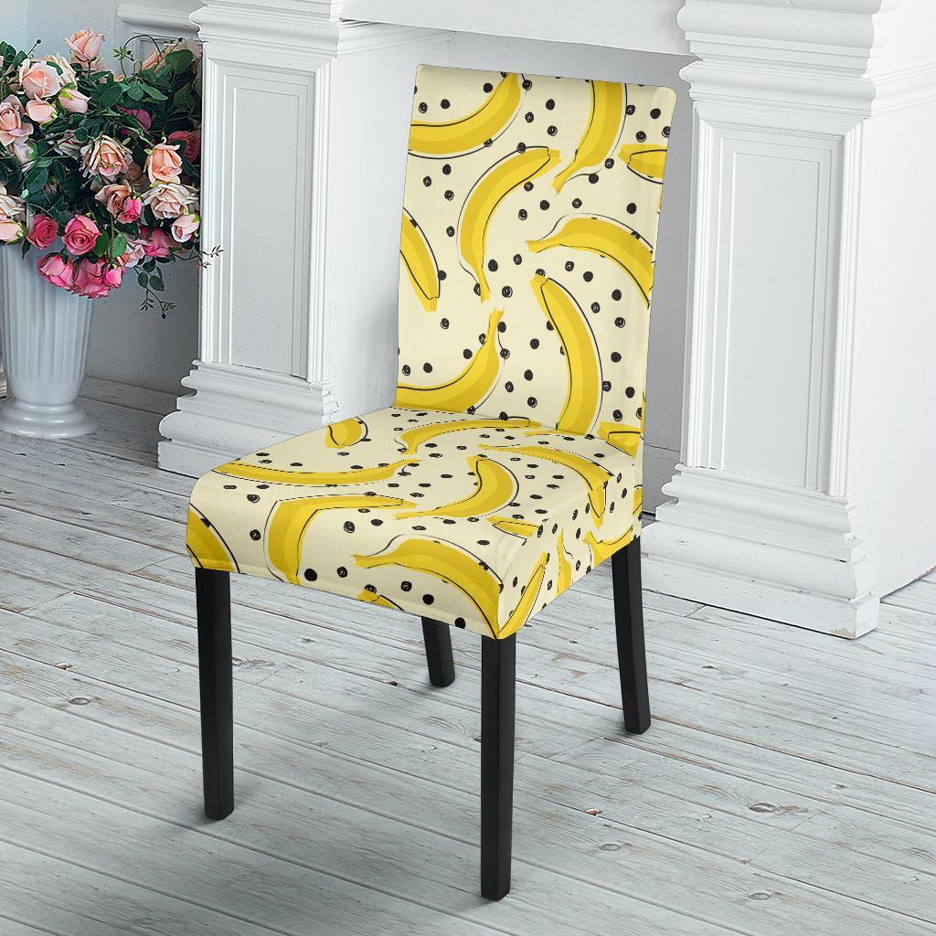 Banana Dot Pattern Print Chair Cover-grizzshop