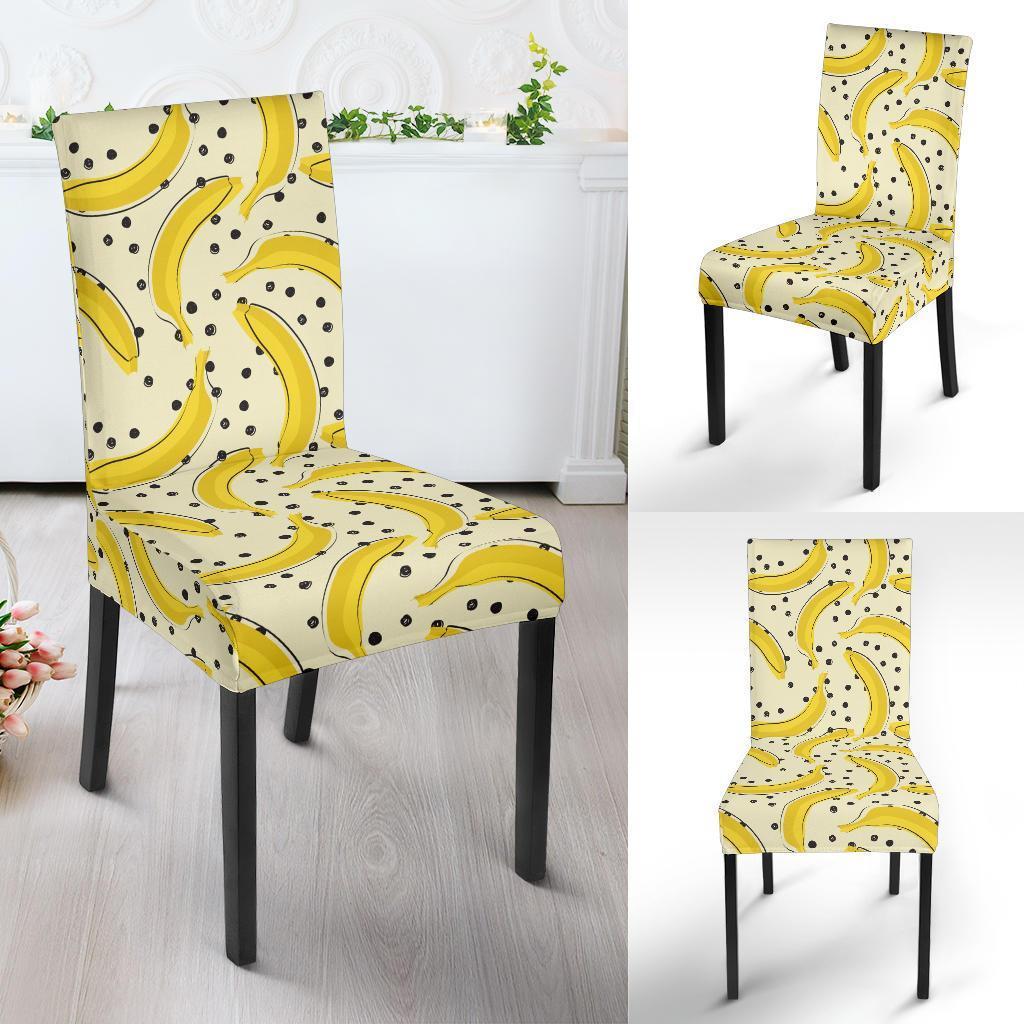 Banana Dot Pattern Print Chair Cover-grizzshop