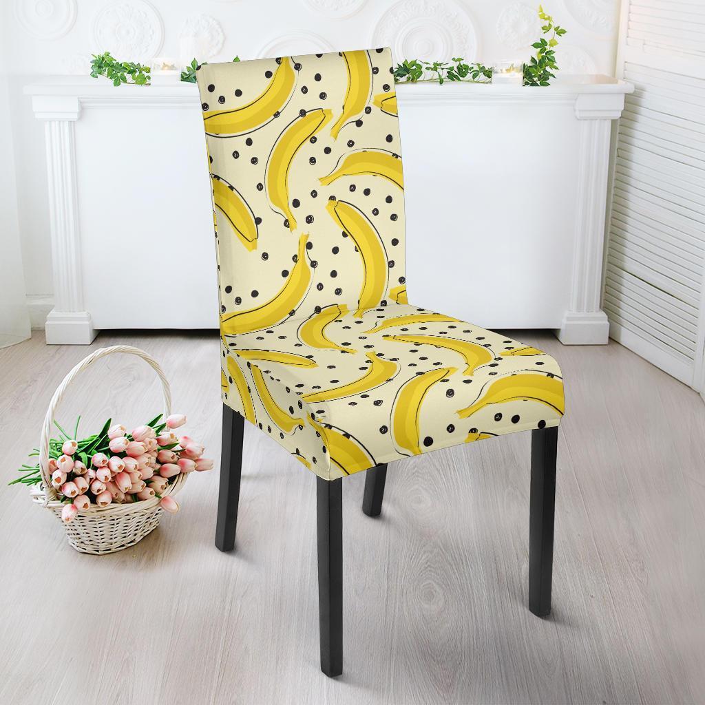 Banana Dot Pattern Print Chair Cover-grizzshop