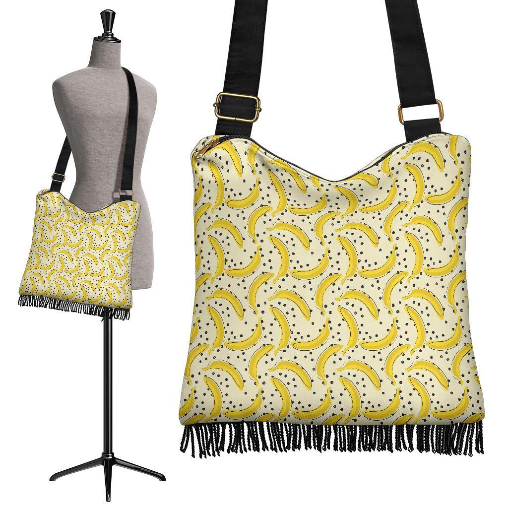 Banana Dot Pattern Print Crossbody Bags-grizzshop