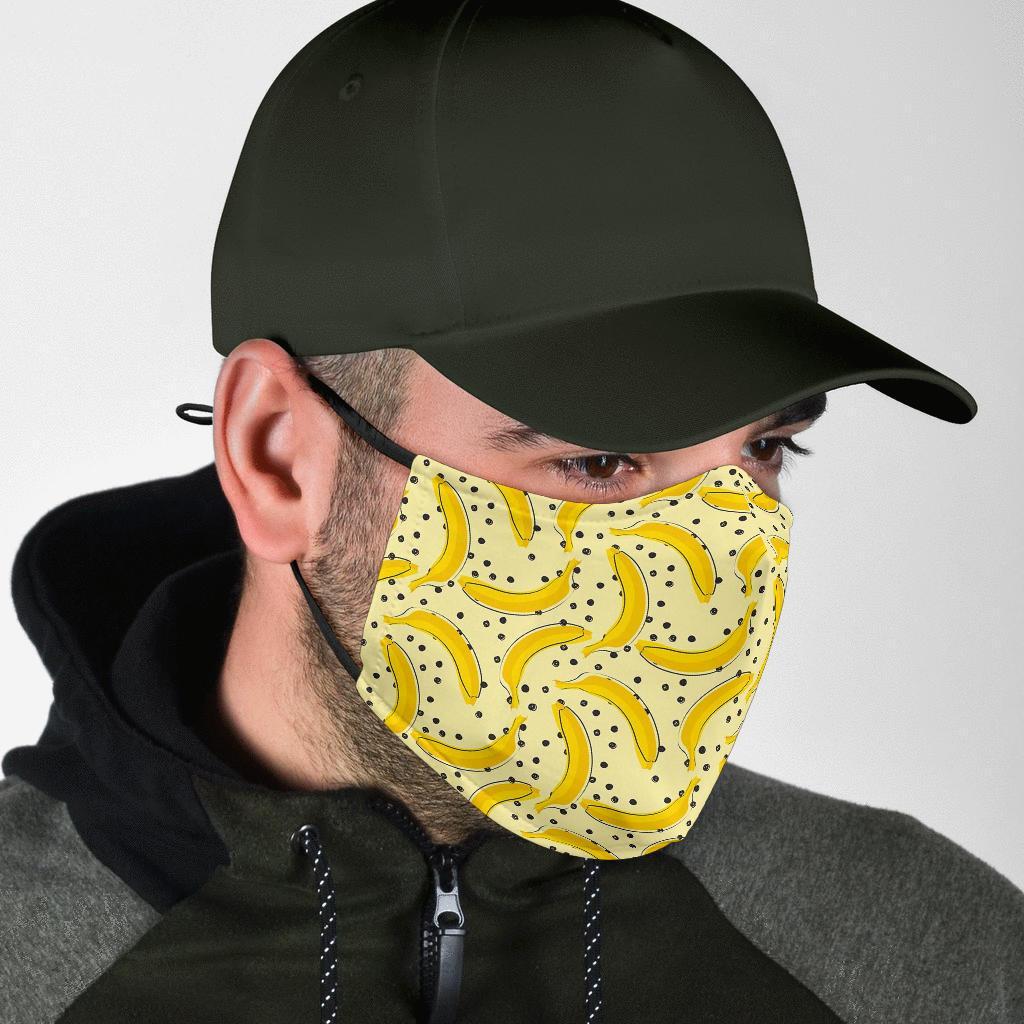 Banana Dot Pattern Print Face Mask-grizzshop