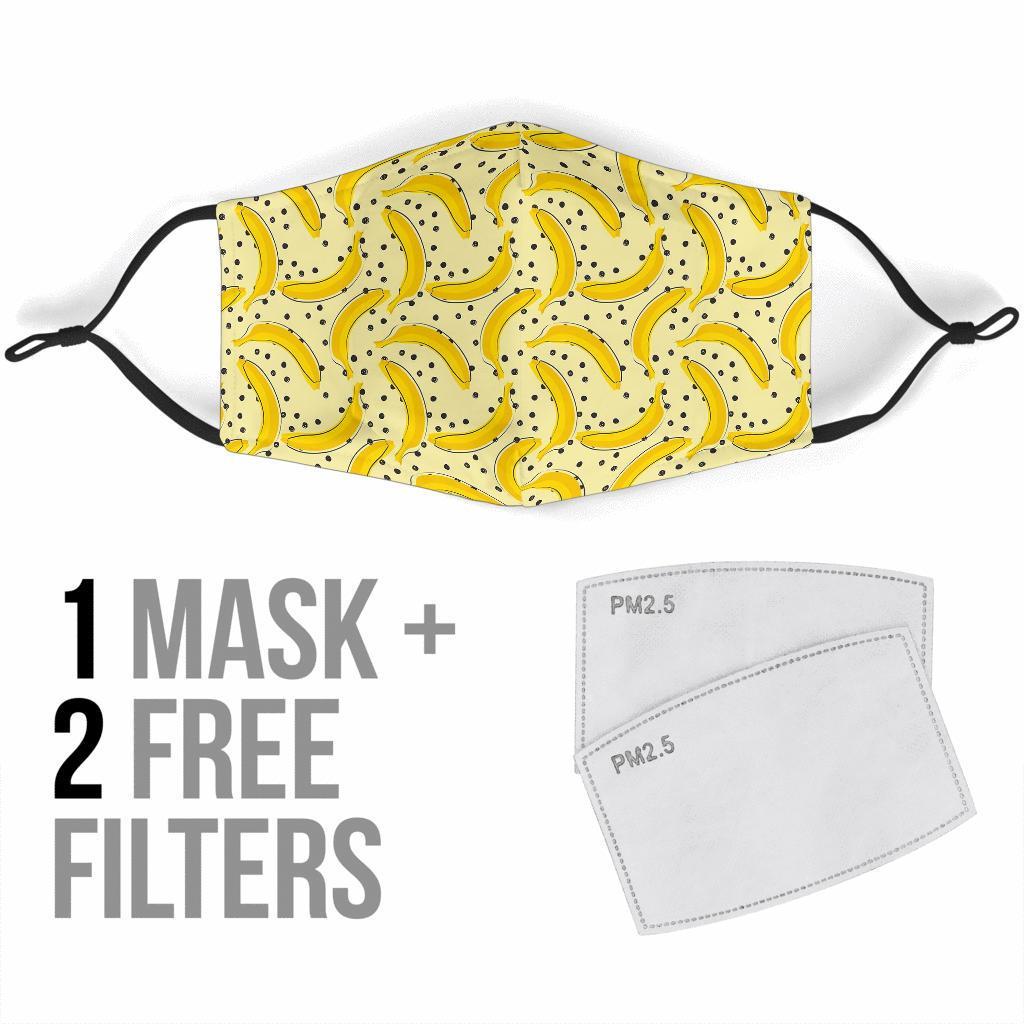 Banana Dot Pattern Print Face Mask-grizzshop