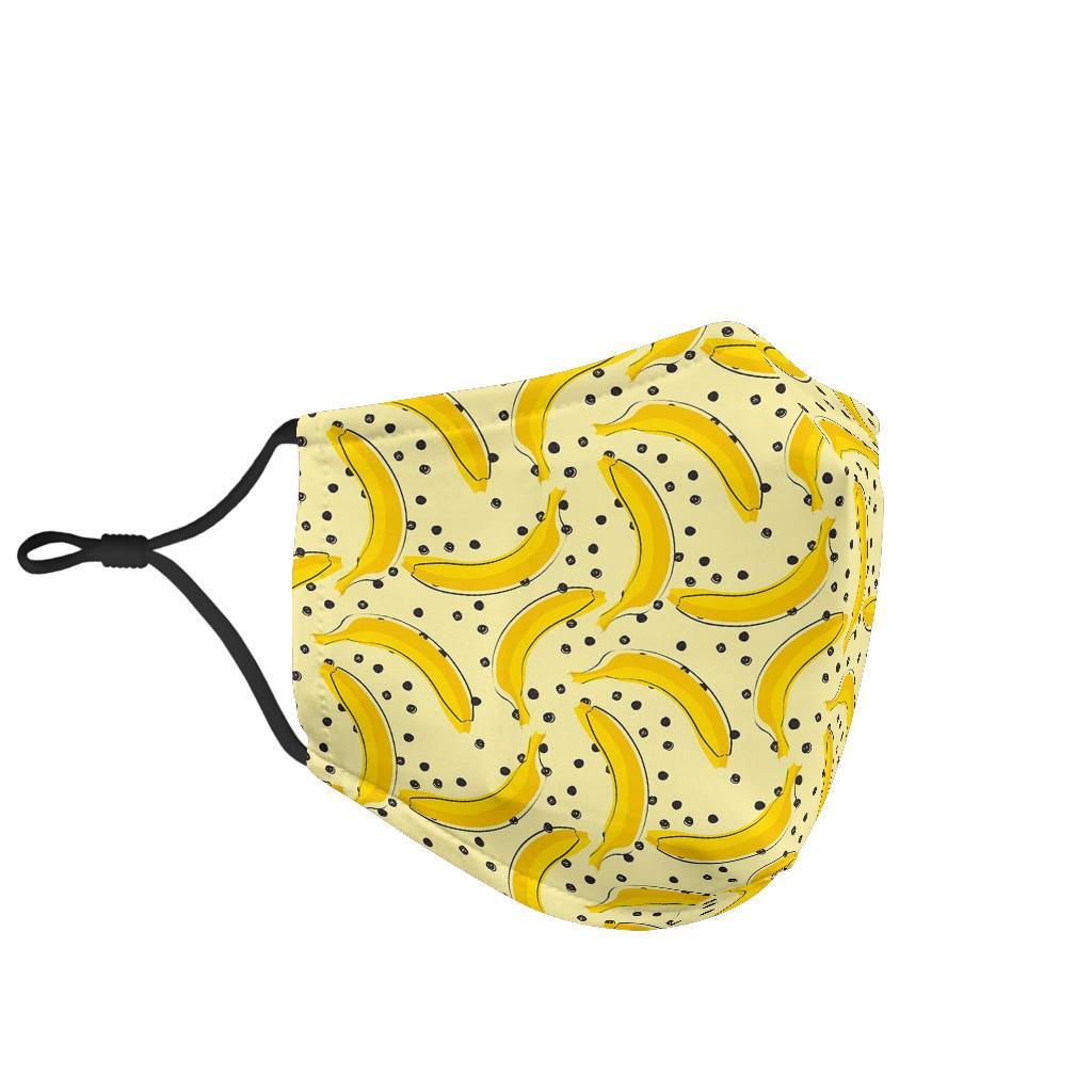 Banana Dot Pattern Print Face Mask-grizzshop