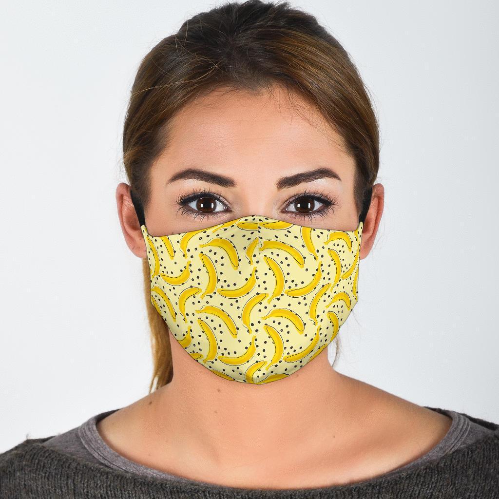 Banana Dot Pattern Print Face Mask-grizzshop