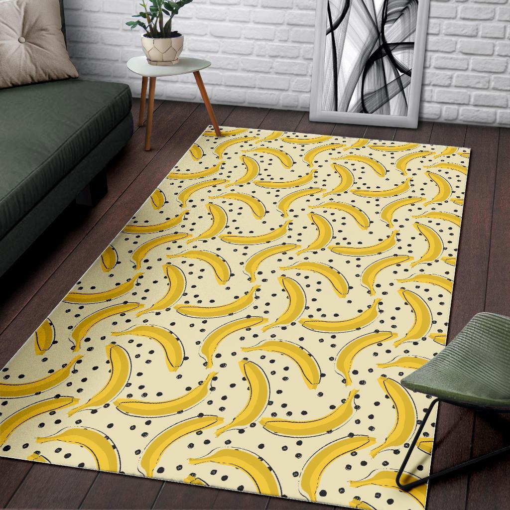 Banana Dot Pattern Print Floor Mat-grizzshop