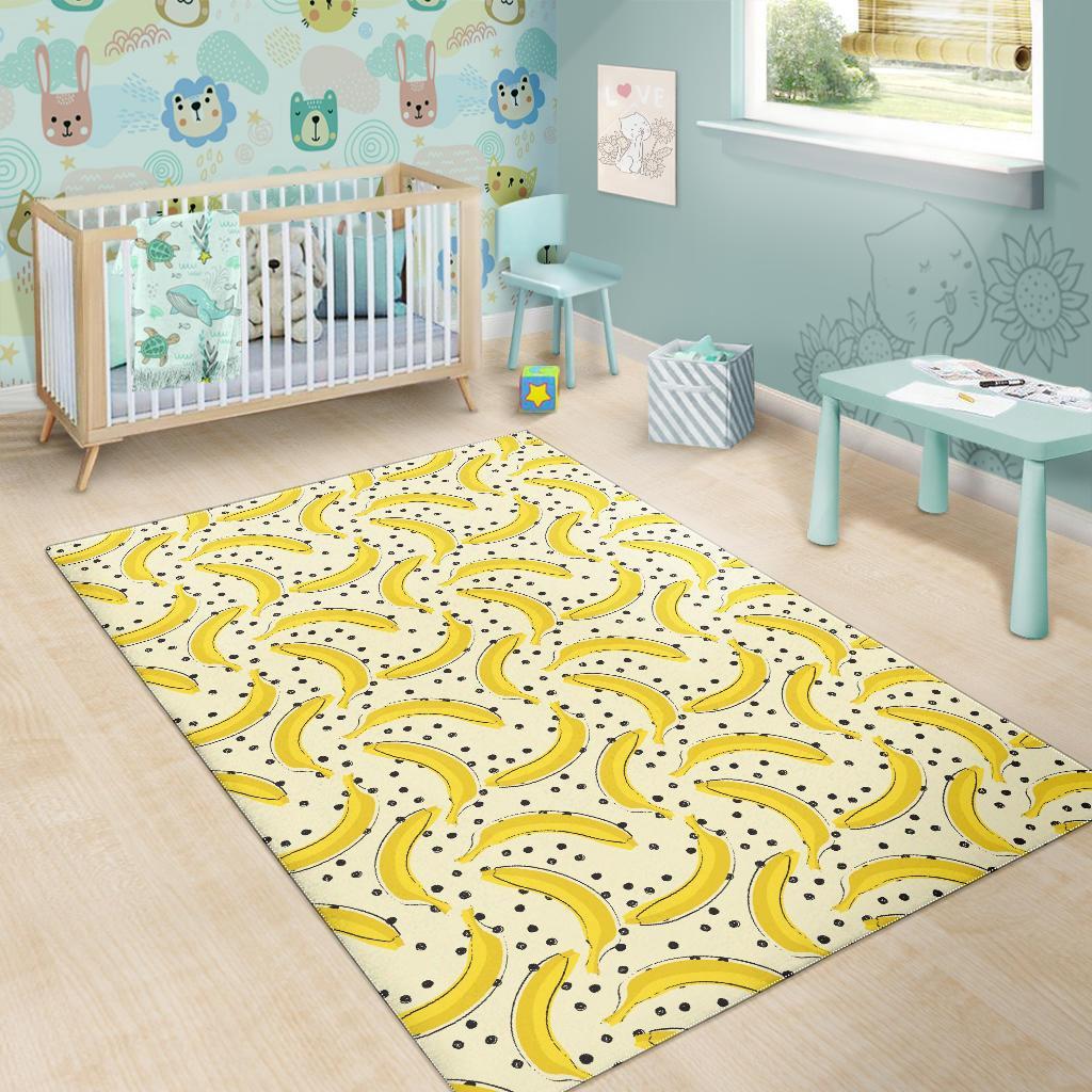 Banana Dot Pattern Print Floor Mat-grizzshop