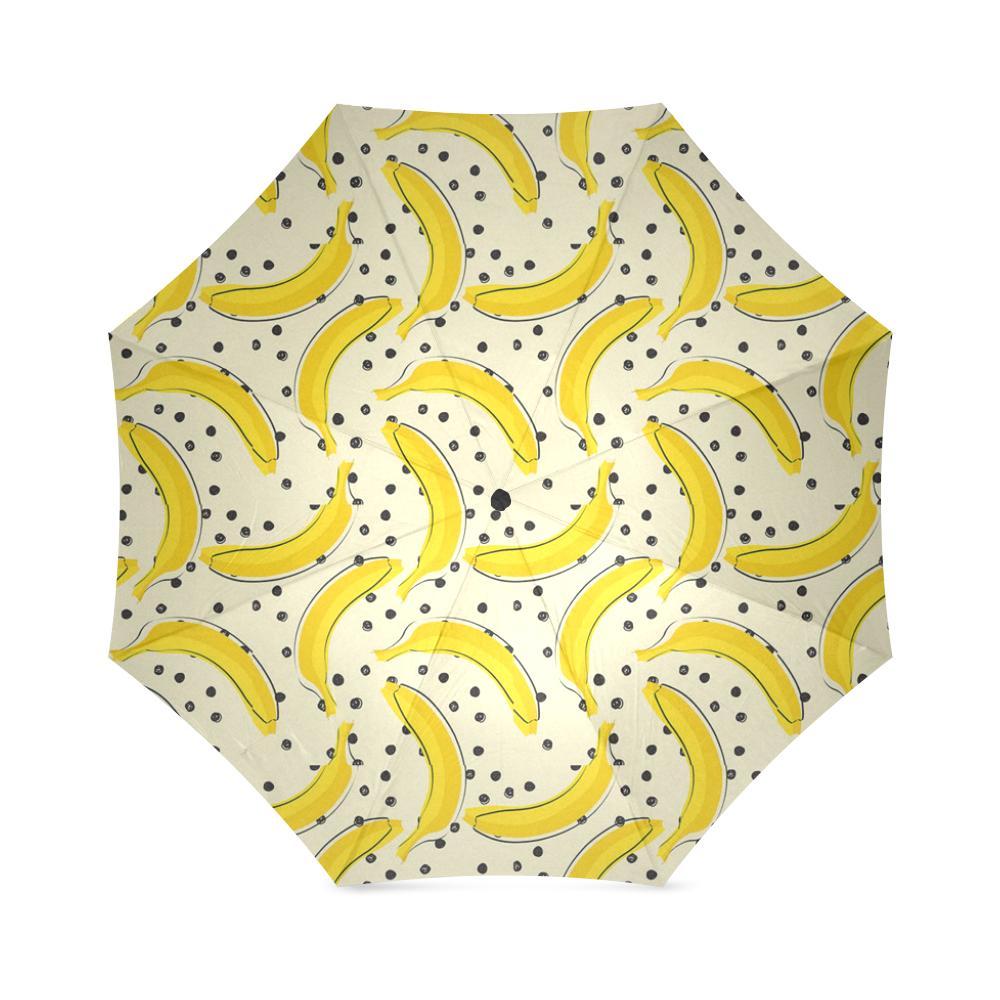 Banana Dot Pattern Print Foldable Umbrella-grizzshop