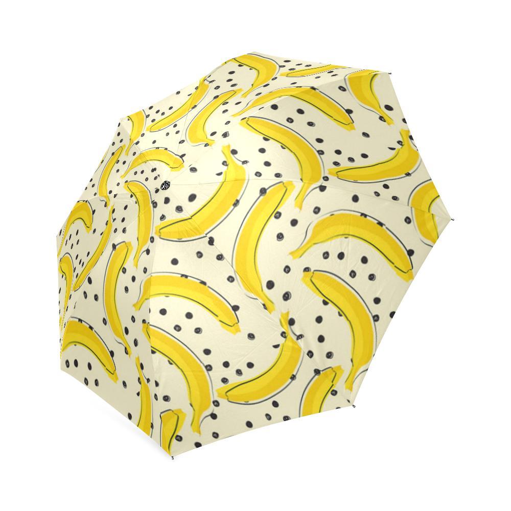 Banana Dot Pattern Print Foldable Umbrella-grizzshop