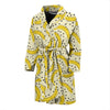 Banana Dot Pattern Print Men Long Robe-grizzshop