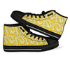 Banana Dot Pattern Print Men Women's High Top Shoes-grizzshop