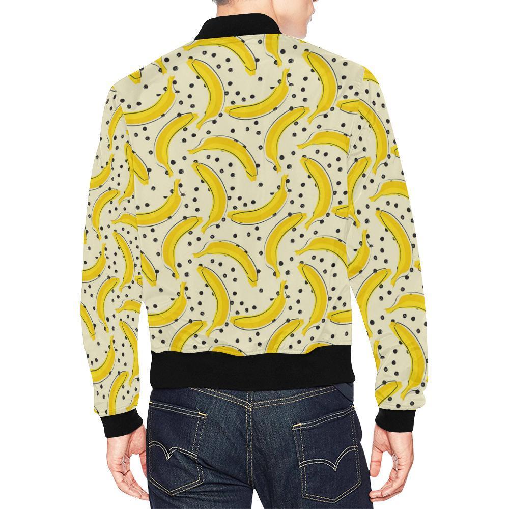 Banana Dot Pattern Print Men's Bomber Jacket-grizzshop