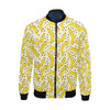 Banana Dot Pattern Print Men's Bomber Jacket-grizzshop