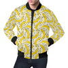 Banana Dot Pattern Print Men's Bomber Jacket-grizzshop