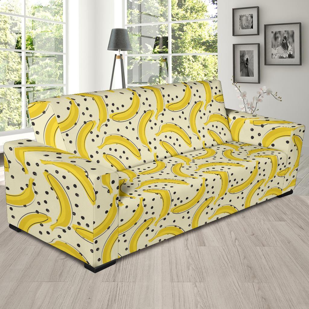 Banana Dot Pattern Print Sofa Covers-grizzshop