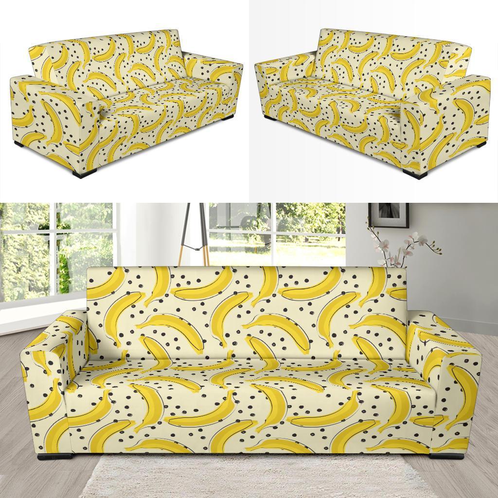 Banana Dot Pattern Print Sofa Covers-grizzshop