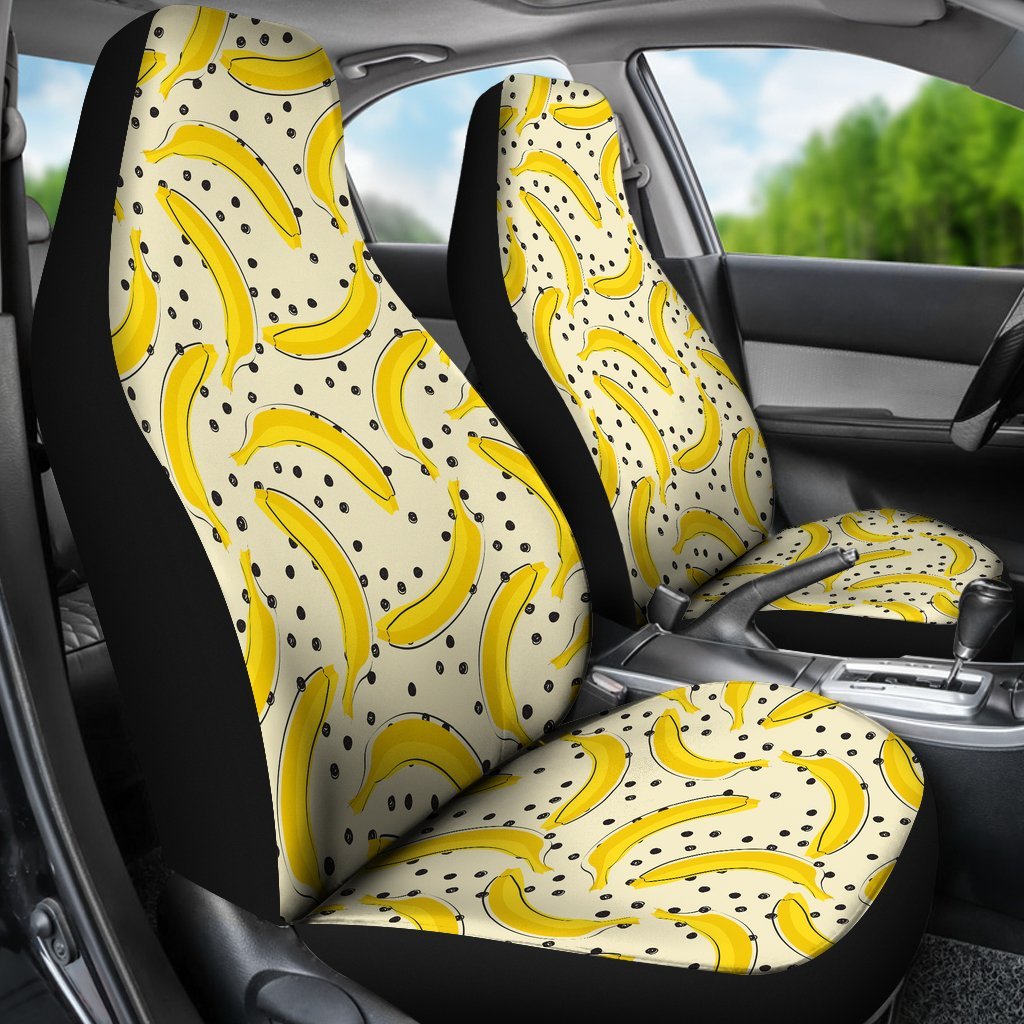 Banana Dot Pattern Print Universal Fit Car Seat Cover-grizzshop