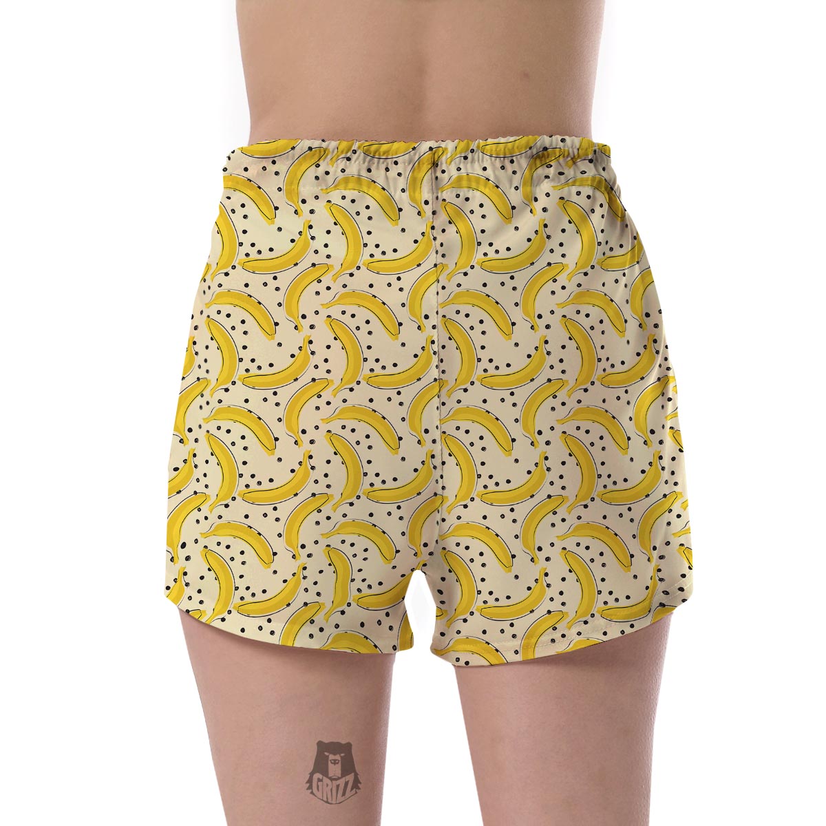 Banana Dot Pattern Print Women's Shorts-grizzshop