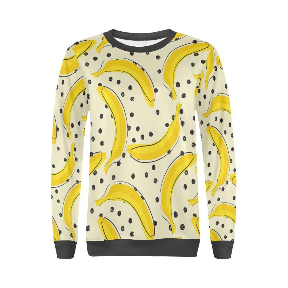 Banana Dot Pattern Print Women's Sweatshirt-grizzshop