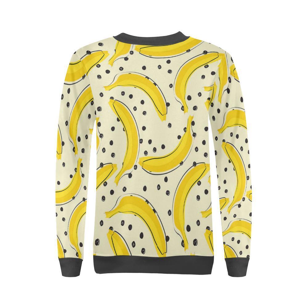 Banana Dot Pattern Print Women's Sweatshirt-grizzshop