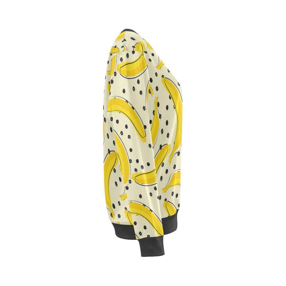 Banana Dot Pattern Print Women's Sweatshirt-grizzshop