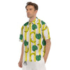 Banana Geometric Yellow Print Pattern Men's Short Sleeve Shirts-grizzshop