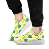 Banana Geometric Yellow Print Pattern White Athletic Shoes-grizzshop