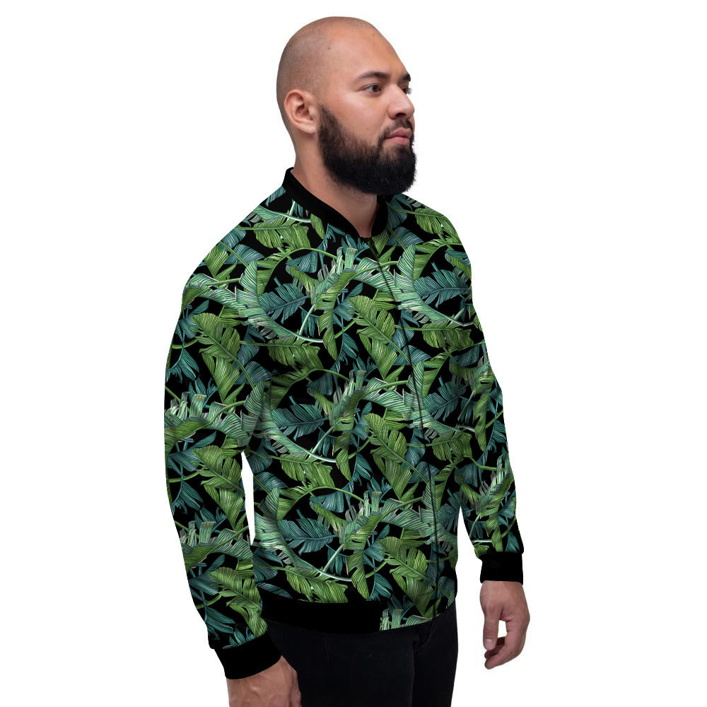 Banana Leaf Print Pattern Men's Bomber Jacket-grizzshop