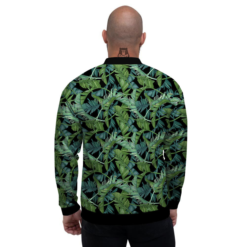 Banana Leaf Print Pattern Men's Bomber Jacket-grizzshop