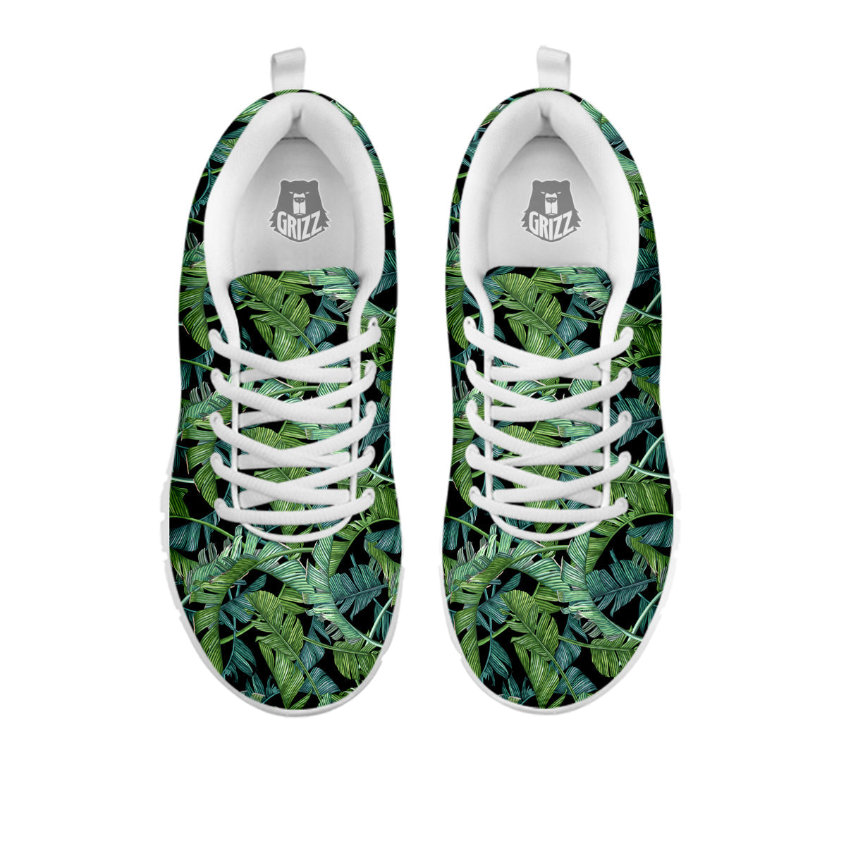 Banana Leaf Print Pattern White Sneaker-grizzshop