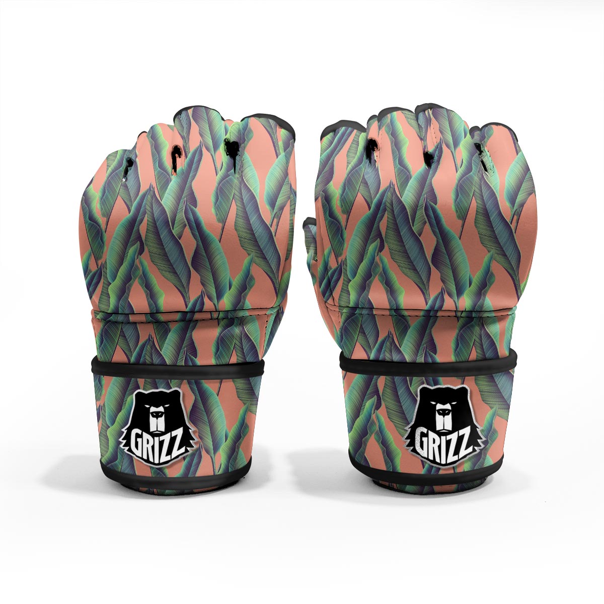 Banana Leaf Tropical Print Pattern MMA Gloves-grizzshop