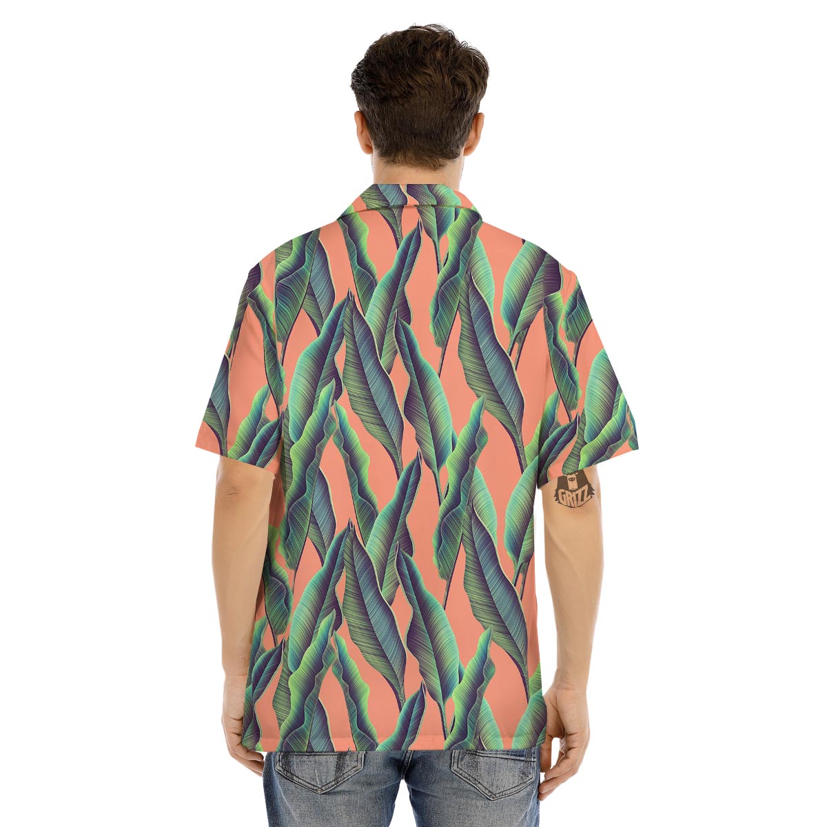 Banana Leaf Tropical Print Pattern Men's Hawaiian Shirt-grizzshop