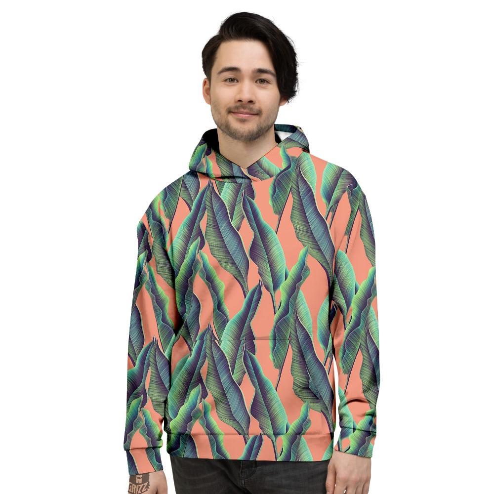 Banana Leaf Tropical Print Pattern Men's Hoodie-grizzshop