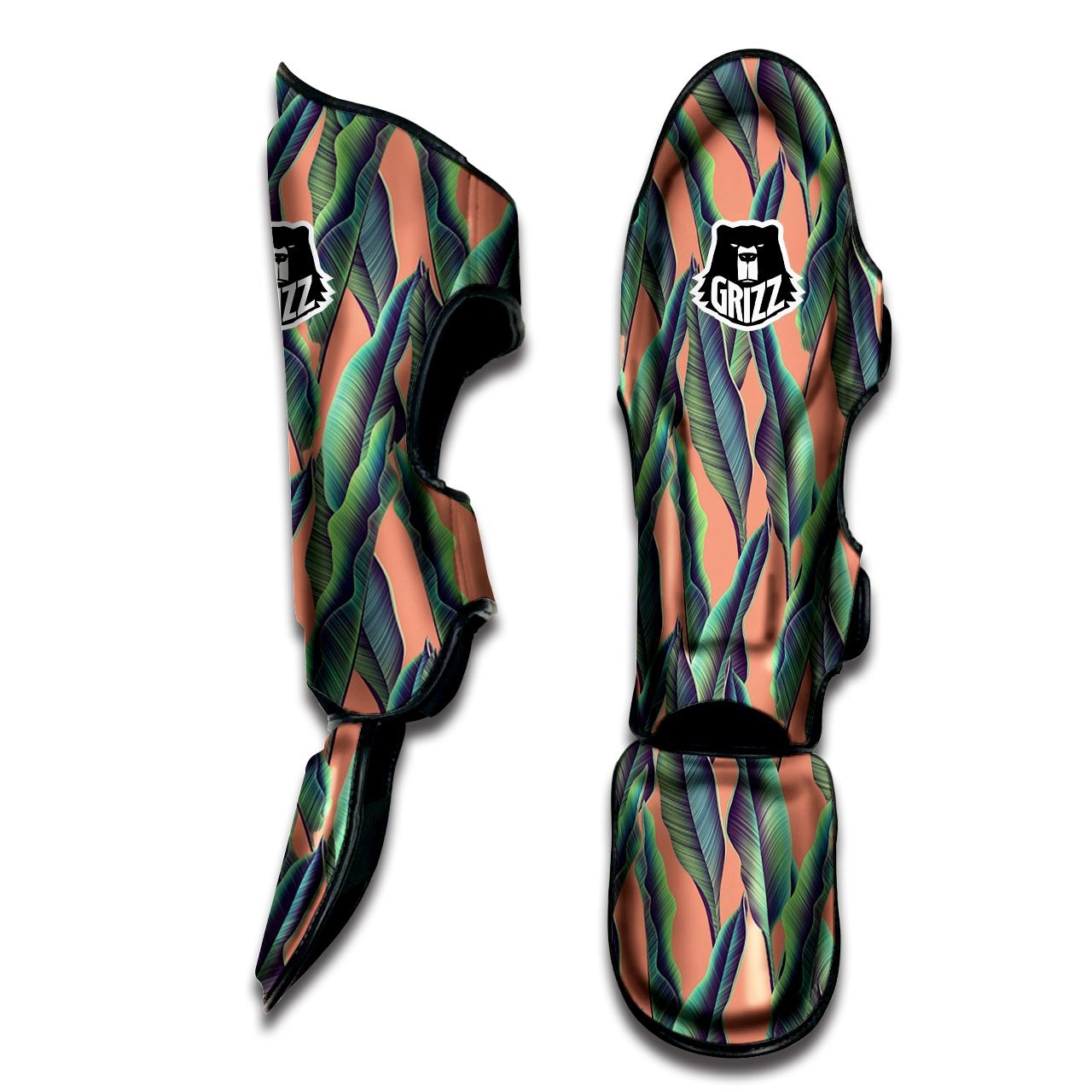 Banana Leaf Tropical Print Pattern Muay Thai Shin Guards-grizzshop