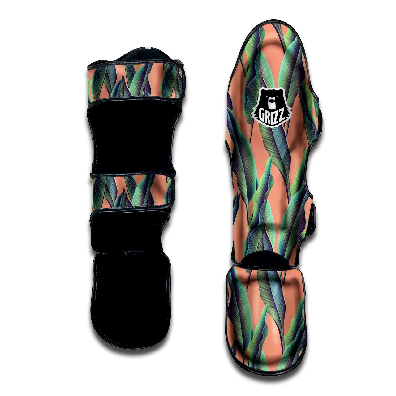 Banana Leaf Tropical Print Pattern Muay Thai Shin Guards-grizzshop