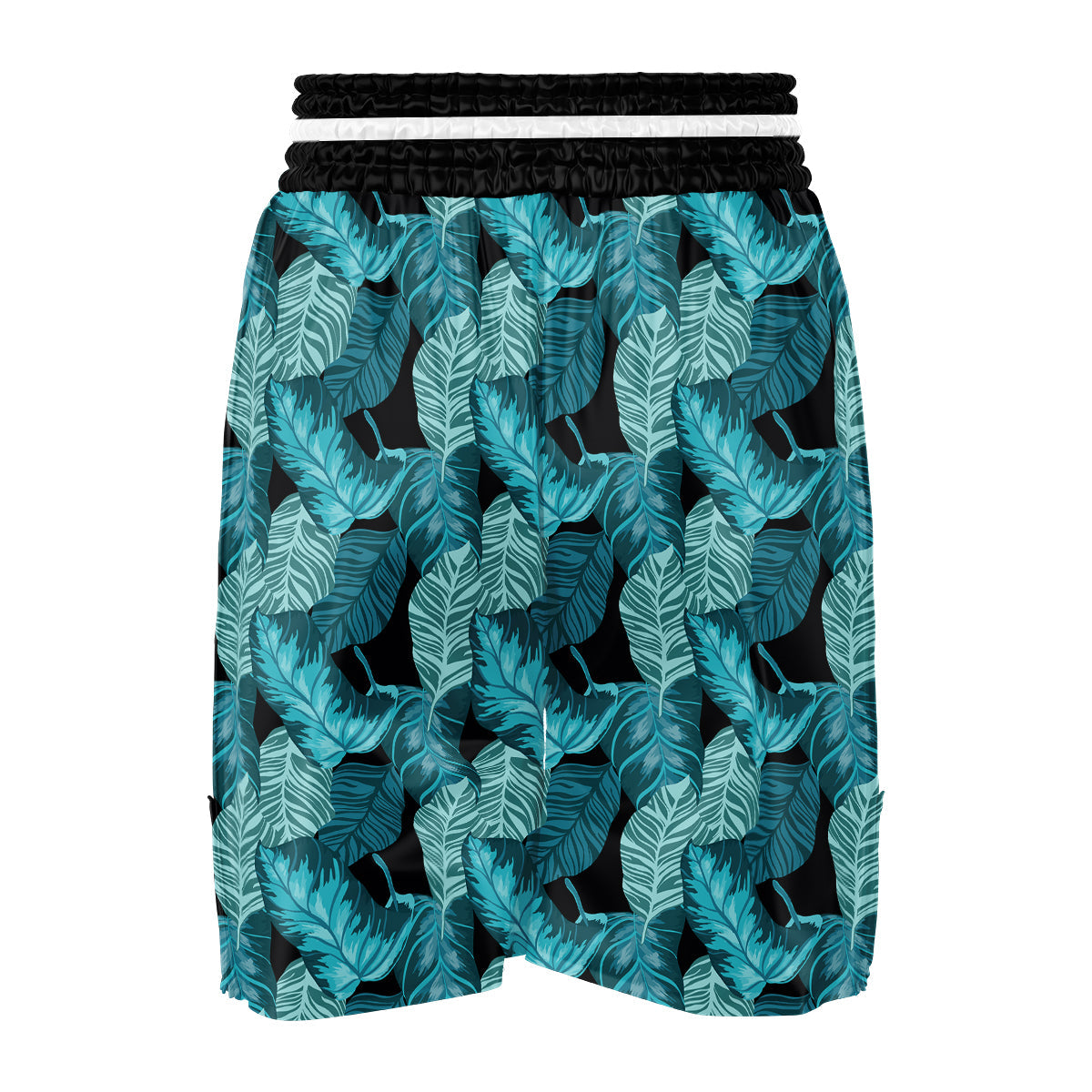 Banana Leaf Turquoise Print Pattern Boxing Shorts-grizzshop