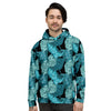 Banana Leaf Turquoise Print Pattern Men's Hoodie-grizzshop