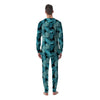 Banana Leaf Turquoise Print Pattern Men's Pajamas-grizzshop