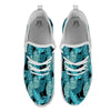 Banana Leaf Turquoise Print Pattern White Athletic Shoes-grizzshop