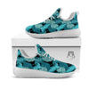 Banana Leaf Turquoise Print Pattern White Athletic Shoes-grizzshop