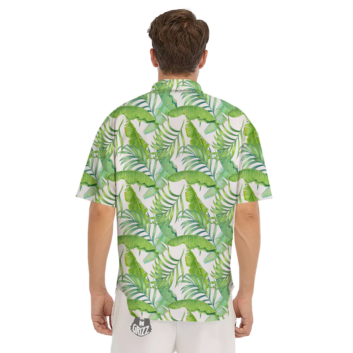 Banana Leave Palm Tree Print Pattern Men's Short Sleeve Shirts-grizzshop