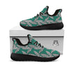 Banana Leaves Teal Print Pattern Black Athletic Shoes-grizzshop