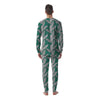 Banana Leaves Teal Print Pattern Men's Pajamas-grizzshop