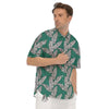 Banana Leaves Teal Print Pattern Men's Short Sleeve Shirts-grizzshop