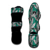 Banana Leaves Teal Print Pattern Muay Thai Shin Guards-grizzshop