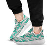 Banana Leaves Teal Print Pattern White Athletic Shoes-grizzshop