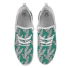 Banana Leaves Teal Print Pattern White Athletic Shoes-grizzshop