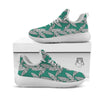 Banana Leaves Teal Print Pattern White Athletic Shoes-grizzshop