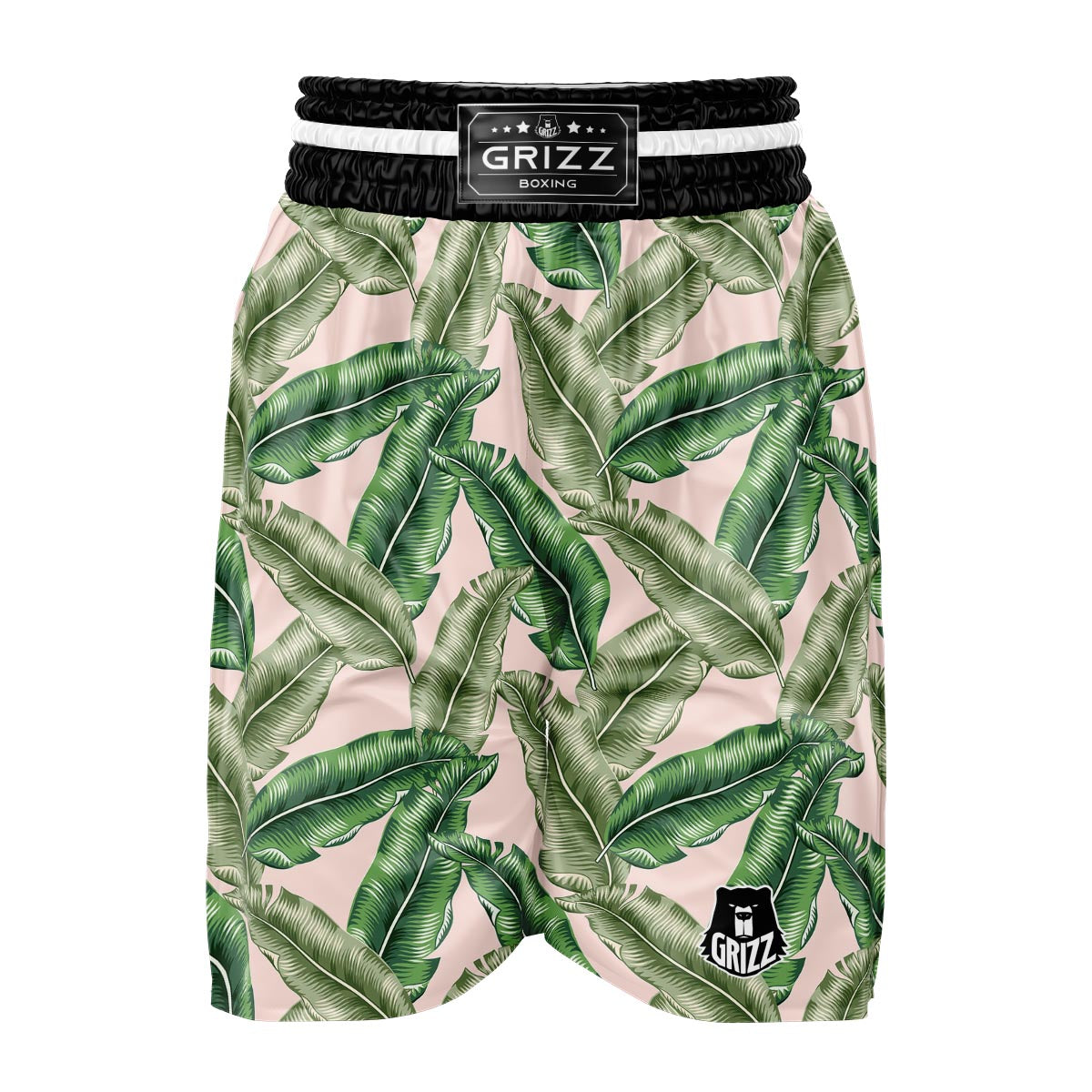 Banana Leaves Tropical Print Pattern Boxing Shorts