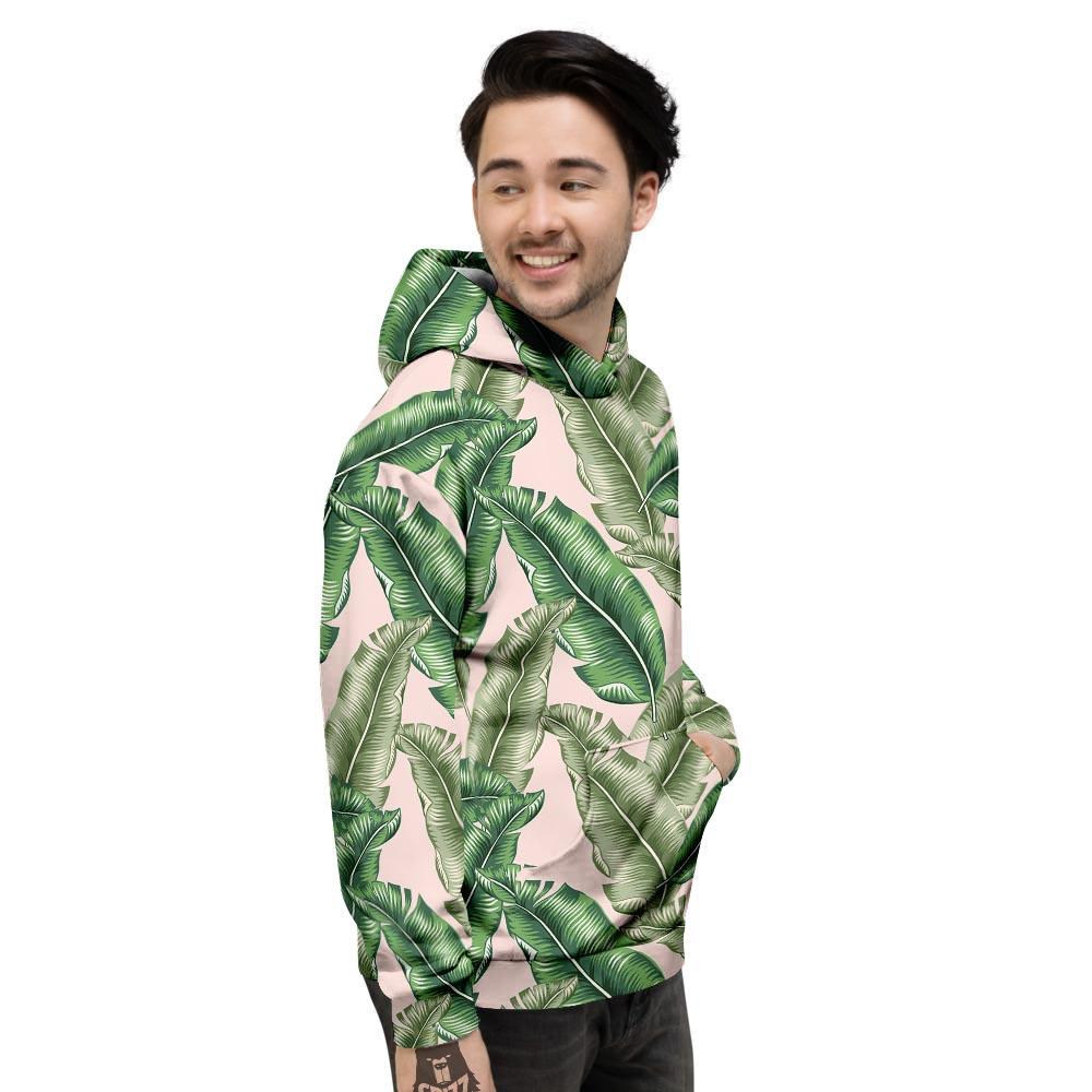 Banana Leaves Tropical Print Pattern Men's Hoodie-grizzshop