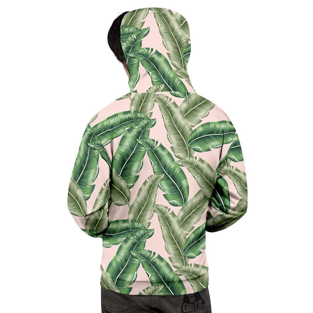 Banana Leaves Tropical Print Pattern Men's Hoodie-grizzshop